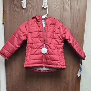 Red Hooded Puffer Jacket